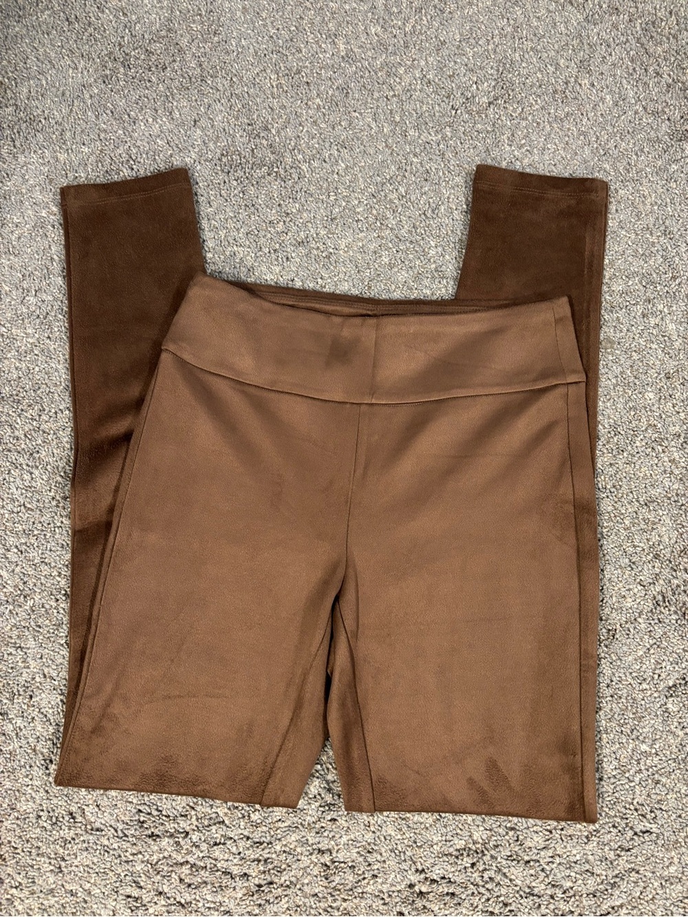 J. McLaughlin Women’s Faux Suede High Waist Solid Brown Ankle Leggings XS Fall